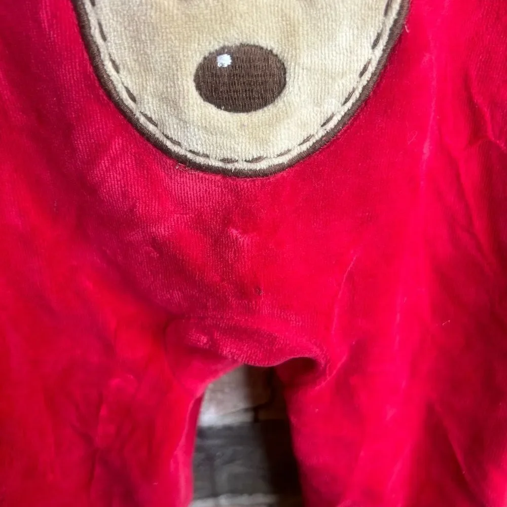 5 for $25🔥3-6 Months First Impressions Red‎ Velvet Reindeer Footie Jumpsuit